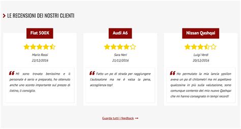 Recensioni clienti soddisfatti