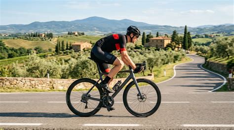 ciclista in posizione su bici ibrida