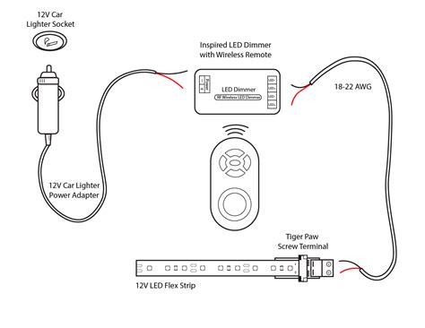 Electrical wiring diagram for a car cigarette lighter