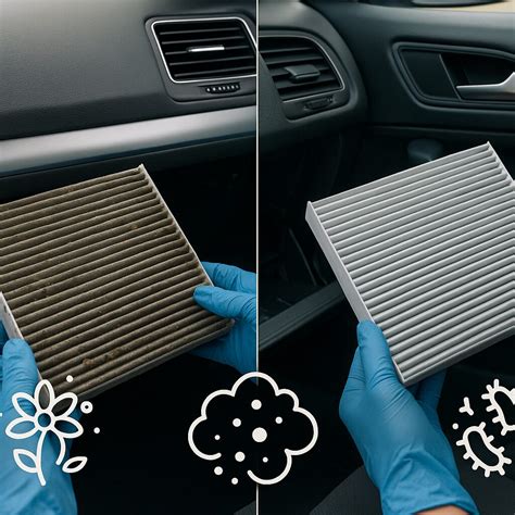 Confronto tra filtro aria nuovo e filtro aria sporco