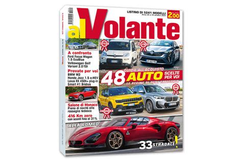 Copertina rivista Al Volante con diverse auto in evidenza