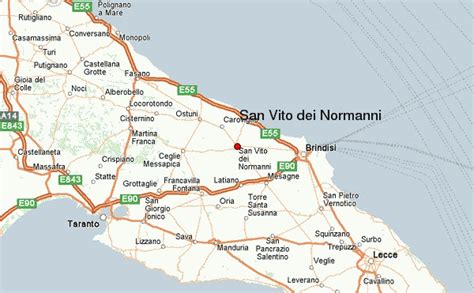 Map showing San Vito dei Normanni, Brindisi, Italy