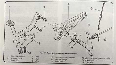 Motorcycle brake lever adjustment diagram