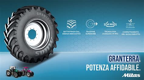 Logo Mitas e pneumatici agricoli in campo