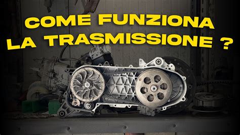 Schema esploso della trasmissione di uno scooter con focus sulla frizione a bagno d'olio