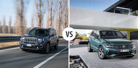 Volkswagen Tiguan e Jeep Renegade affiancate