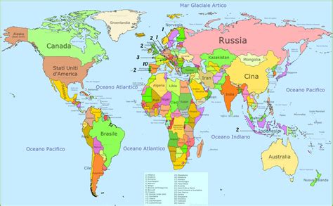 Mappa del mondo che evidenzia le principali regioni di produzione e vendita dei grandi gruppi automobilistici.