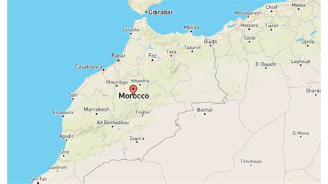 Mappa del Marocco con evidenziate le principali città industriali automobilistiche