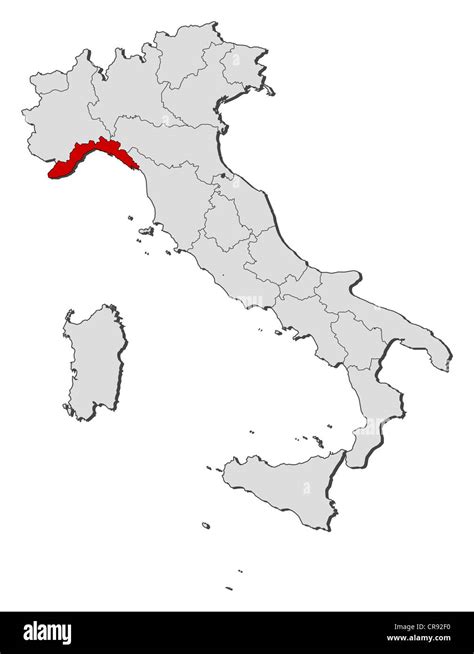 Mappa dell'Italia con evidenziata la dorsale adriatica
