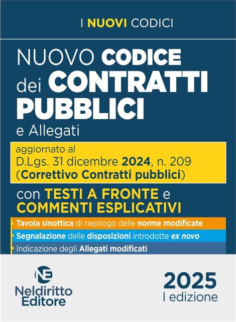 Codice dei contratti pubblici, con evidenziati gli articoli principali