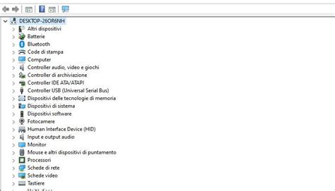 Schermata di gestione dispositivi di Windows