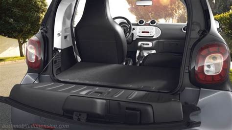 Schema delle dimensioni interne del bagagliaio della Smart Fortwo con sedile passeggero abbattuto