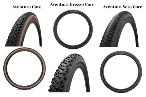 Diversi disegni del battistrada per pneumatici gravel