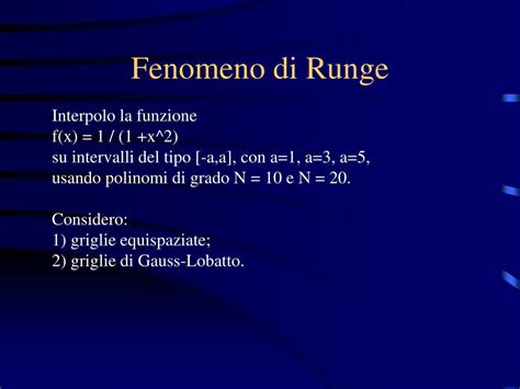 Grafico che illustra il fenomeno di Runge