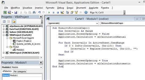 Esempio di codice VBA con la funzione Chr