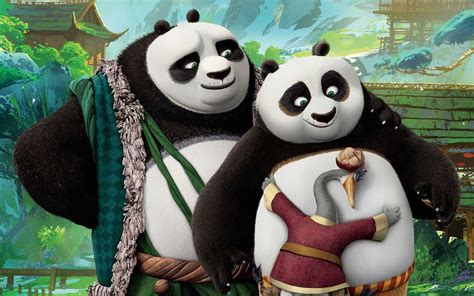 Po e Li Shan in un villaggio di panda