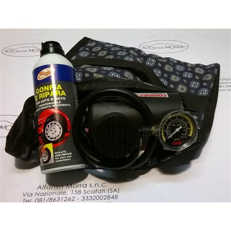 Kit riparazione pneumatici con compressore e sigillante