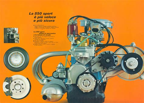 Schema motore Fiat 850 Coupé