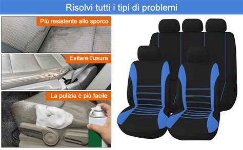 Schema di un set completo di coprisedili auto