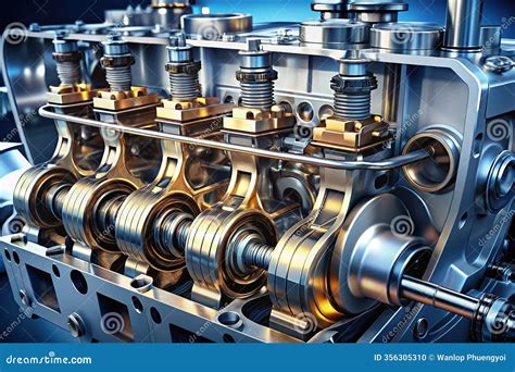 Cutaway view of an engine block