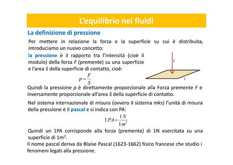 Diagramma che illustra la relazione tra forza, area e pressione (p=F/S)