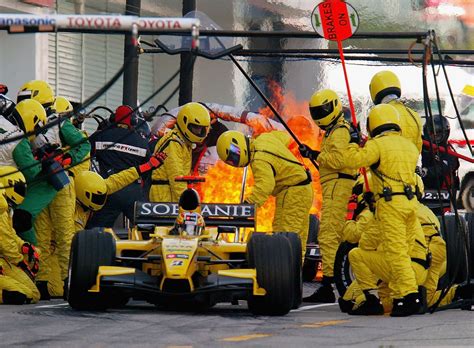 Formula 1 car refueling