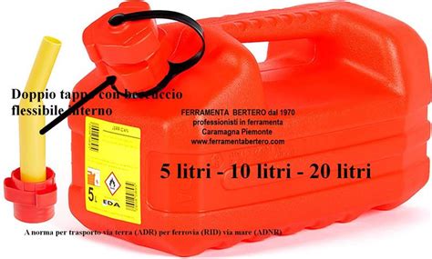 Misure di sicurezza per il trasporto di carburante in tanica