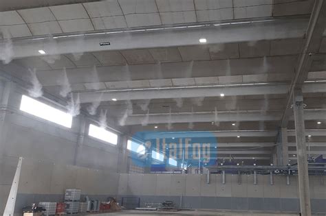Sistema di nebulizzazione industriale per controllo polvere in linea di produzione