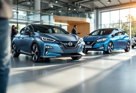 Immagine dei modelli Nissan Qashqai, Juke, Micra e Leaf in esposizione