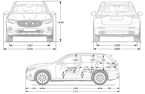 Dimensioni dettagliate Mercedes GLC