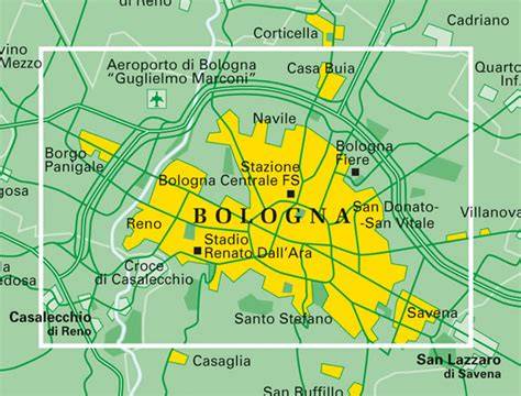 Mappa della zona di Bologna con evidenziate le officine auto