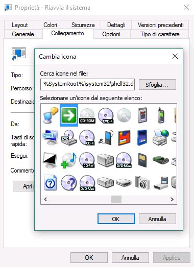 Icona riavvio sistema
