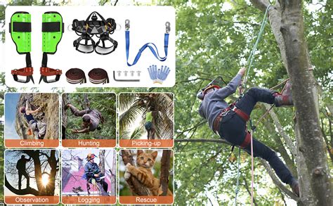 Attrezzatura di sicurezza per il tree climbing: imbrago, corde, caschi, moschettoni