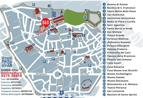 Mappa del centro storico di Arezzo con evidenziate le ZTL A e ZTL B