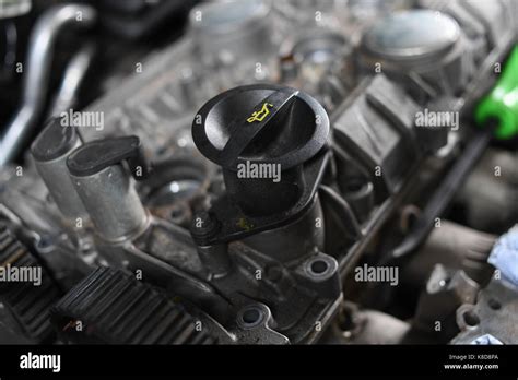 Motore TDI con focus sull'area del tappo dell'olio
