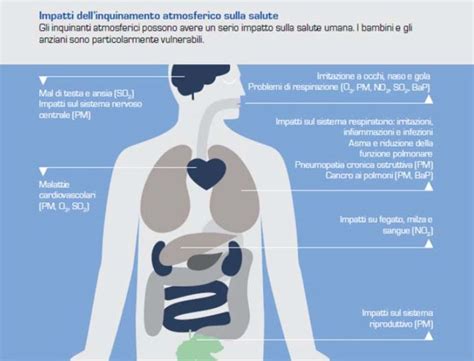 Illustrazione degli effetti dell'inquinamento atmosferico sulla salute umana