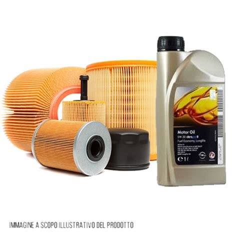 Schematico dei componenti di un kit tagliando auto