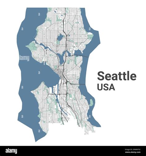 Mappa di Seattle con indicazione di Chinatown e Nihonmachi