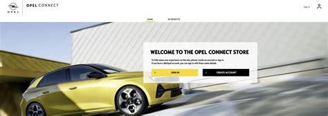 Schermata di login Opel Connect Store