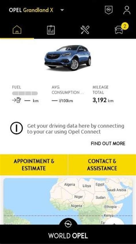 Interfaccia App MyOpel