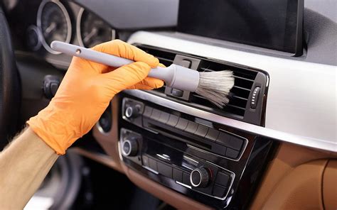 Car interior with dashboard being reassembled