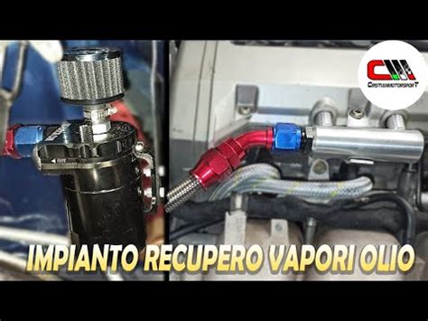Schema di un sistema di sfiato vapori olio di un motore