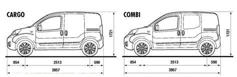 Schema delle dimensioni interne di un Fiat Fiorino
