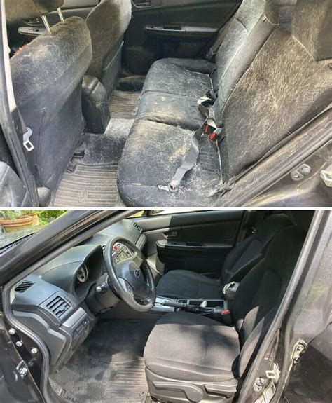 Bracciolo auto sporco prima e dopo la pulizia