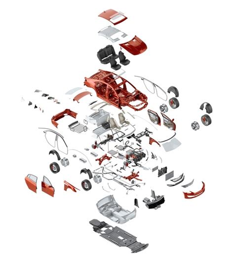 Car taillight assembly exploded view
