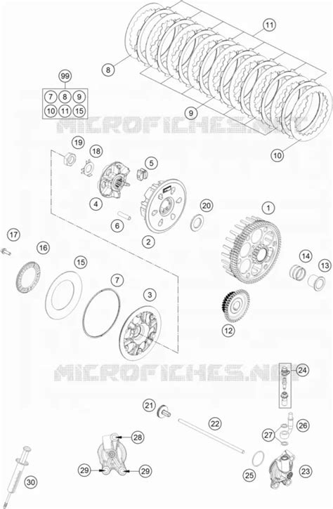 Esploso albero frizione KTM 250 EXC 1996