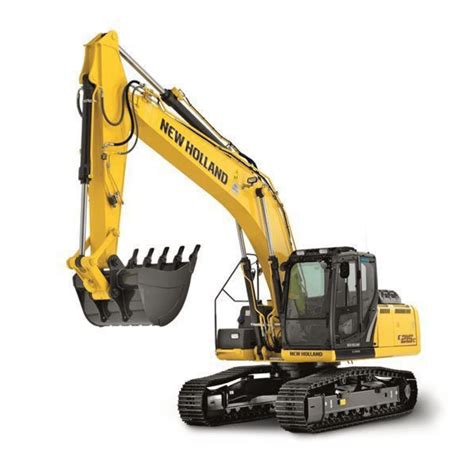 Immagine di un escavatore New Holland utilizzato in un cantiere pubblico.