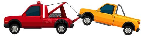 illustrazione di un carro attrezzi che traina un'auto in panne