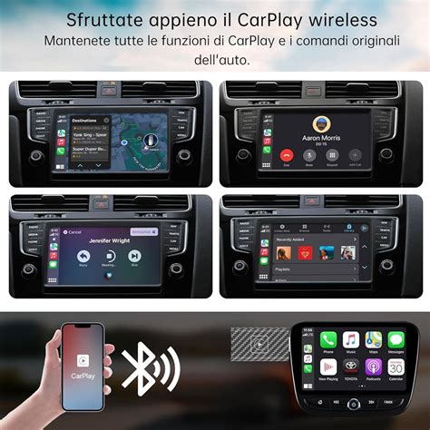Schema di connessione CarPlay: iPhone collegato via cavo e via Wi-Fi