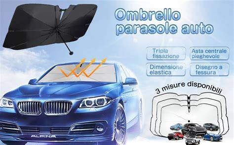 Collage di diversi tipi di parasole per auto